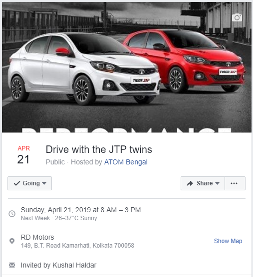 AtomBengal's tweet photo. #Event Details for #DrivewiththeJTP : https://t.co/j4S194ALZj
@jtperformancecars @TataMotors @tiagotatamotors @rushlane @PD_Official @autocarindiamag @MotorOctane https://t.co/XuBmfpV2Vc