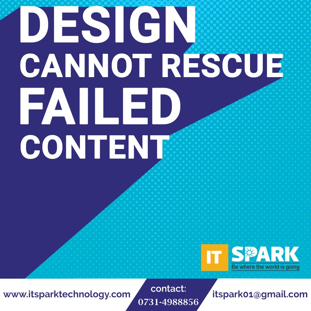 ITspark4's tweet image. Think!!!
If you have a GREAT design but you don&apos;t have a GOOD content! then, what will be the result?
#creativedesign #awesomecontent #innovativecontent #contentmarketing #digitalmarketing #itspark #