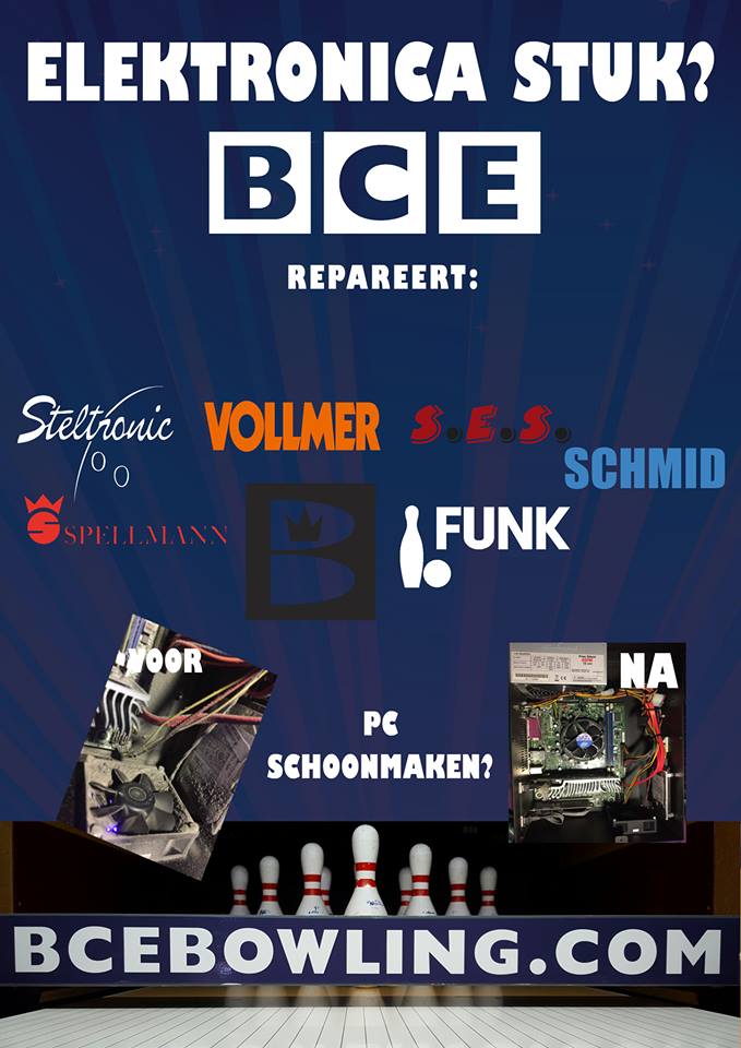 BCEBowling's tweet photo. Is uw elektronica stuk? BCE repareert het!
Ook voor uw onderhoud aan elektronica kunt u bij BCE terecht!

Neem gerust contact met ons op:
E-mail: info@bcebv.nl
Telefoonnummer: +31(0)162 - 691 020 https://t.co/2wn9r6HE8q