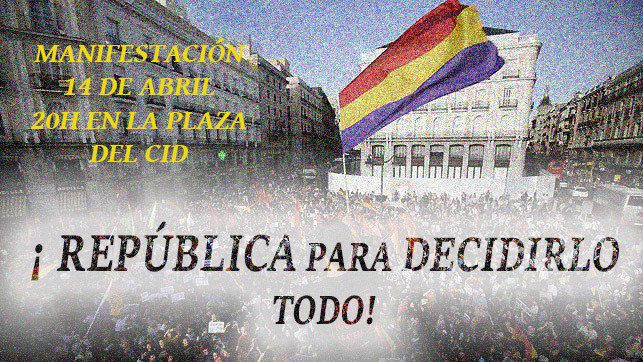 Este 14 de abril las republicanas y los republicanos, lxs demócratas burgaleses tenemos una nueva cita para exigir el fin de la monarquía parásita y un tipo de gobierno que anteponga los derechos de la mayoría a los privilegios de unos pocos. ¡Te esperamos!
