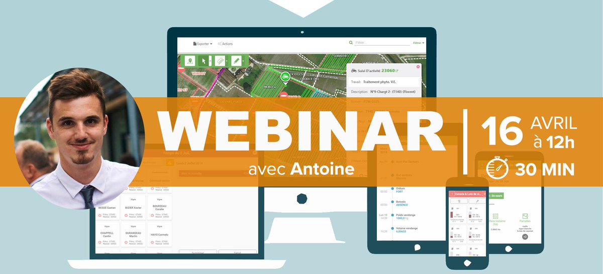 INVITATION I Vous cherchez une solution de traçabilité simple, 100% mobile, intuitive et adaptée à vos besoins ? RDV Mardi 16 avril à 12h pour découvrir l'application Process2Wine avec Antoine. Inscrivez-vous ➡️ register.gotowebinar.com/register/82041…