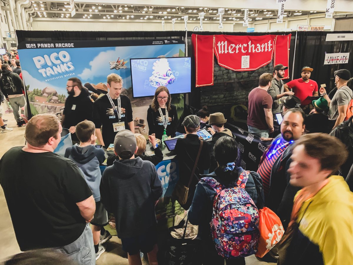 PicoTanks's tweet photo. Panda Arcade's adventures in America 🤠
We flew over to exhibit Pico Tanks at @SXSWGaming after we were nominated for a Gamer's Voice Award. We had a very busy and successful showcase! We also went to @Official_GDC 🎮
Check out our adventures! https://t.co/roCgTfrlTM
#picotanks https://t.co/kvdTGecFVa