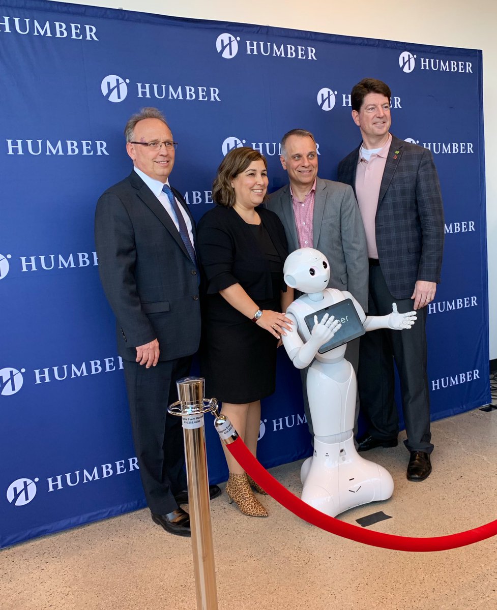 adelia_marchese's tweet photo. Introducing the @TD_Insurance team to Pepper, our humanoid robot. Thanks @stilesgrowth @CMessina_TD @RandallRixon for joining us tonight! #BarrettCTI https://t.co/7f0s4J0O6J