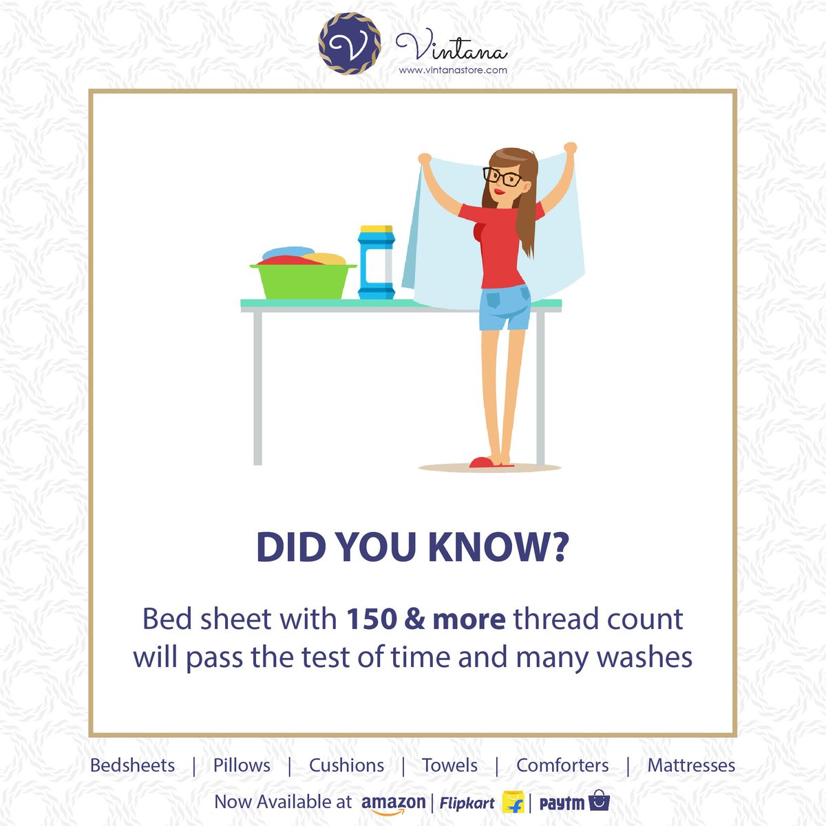 VintanaStore's tweet image. The higher the thread count, the softer the Bed sheet. Vintana Bedsheets are made with thread count ranging from 200 to 800.

#threadcount #cotton #bedsheet #pillowcovers #beddingset #beddingstore #fullcotton