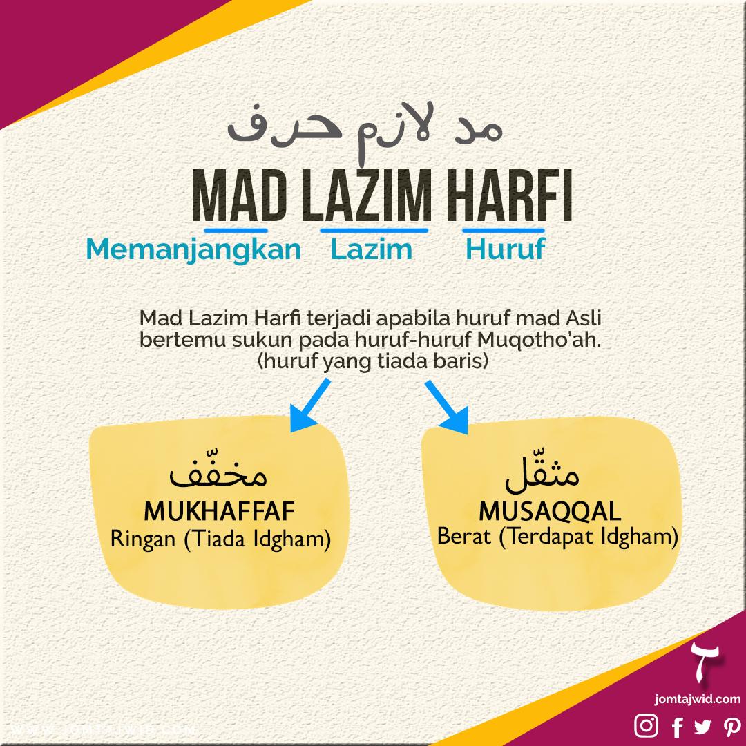Mad Lazim Harfi Musaqqal / Contoh Bacaan Mad Lazim Harfi Musyba