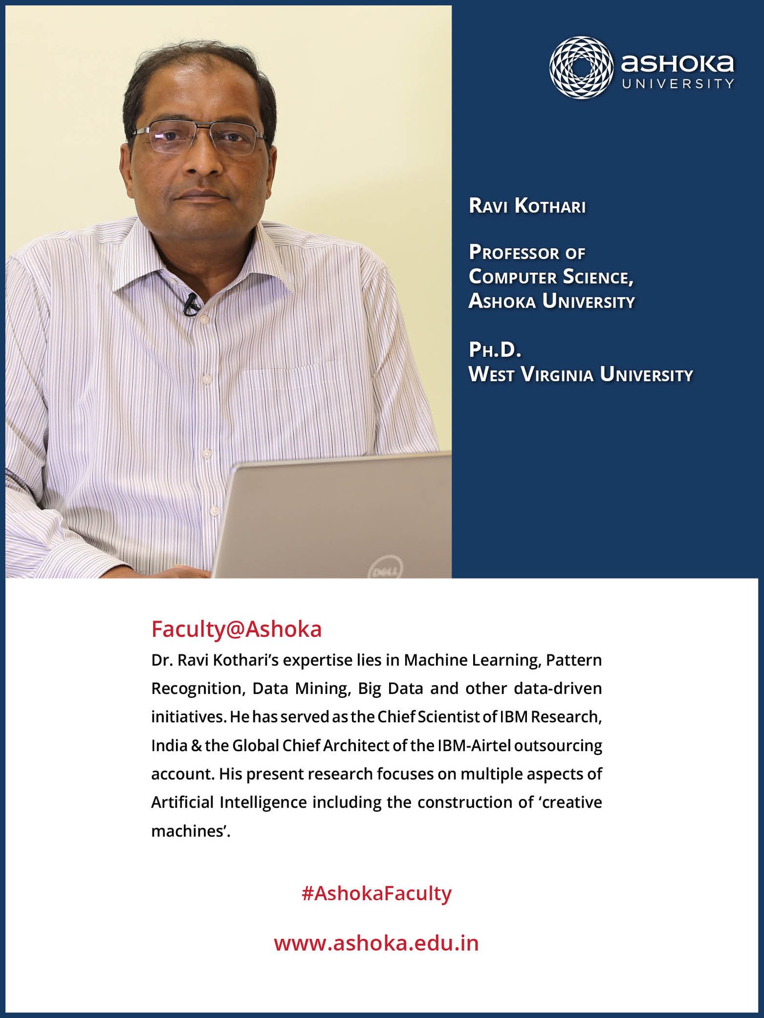 Ashoka University on Twitter "Prof. Ravi Kothari is Professor of