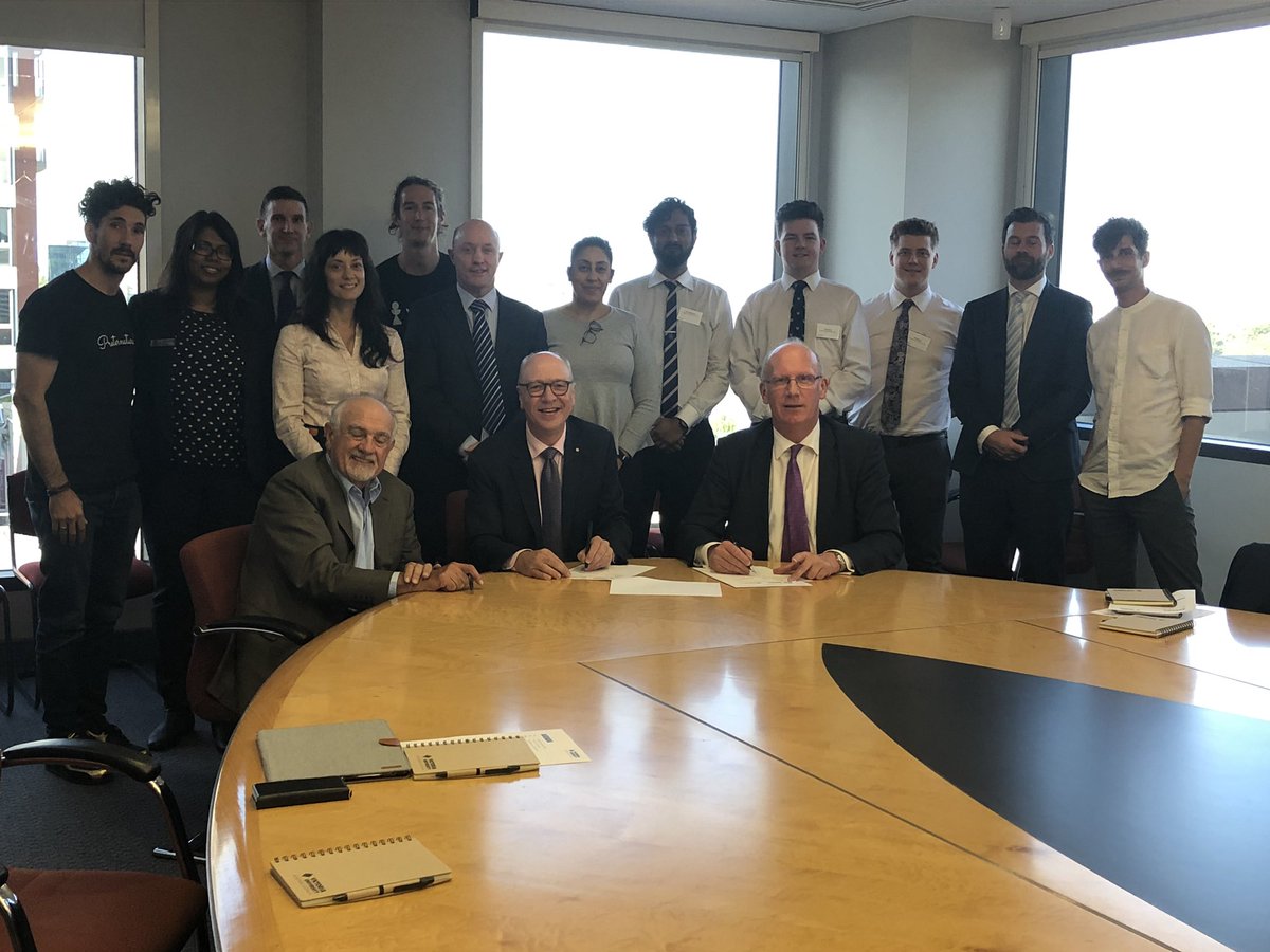 Delighted to sign memorandum of understanding with VC Bob Allison of Loughborough Uni, UK’s and the world’s leading  sport University  for collaboration with VU, Australia’s leading sport Uni