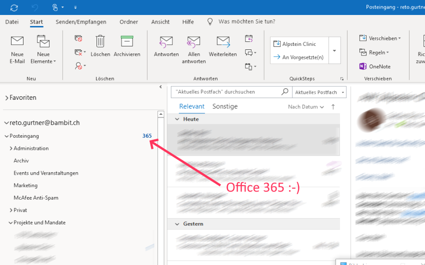 retschgi's tweet photo. Endlich habe ich verstanden wieso das Produkt Office365 heisst ;-) #Microsoft  #Office365 #email https://t.co/KwCfge8RQQ