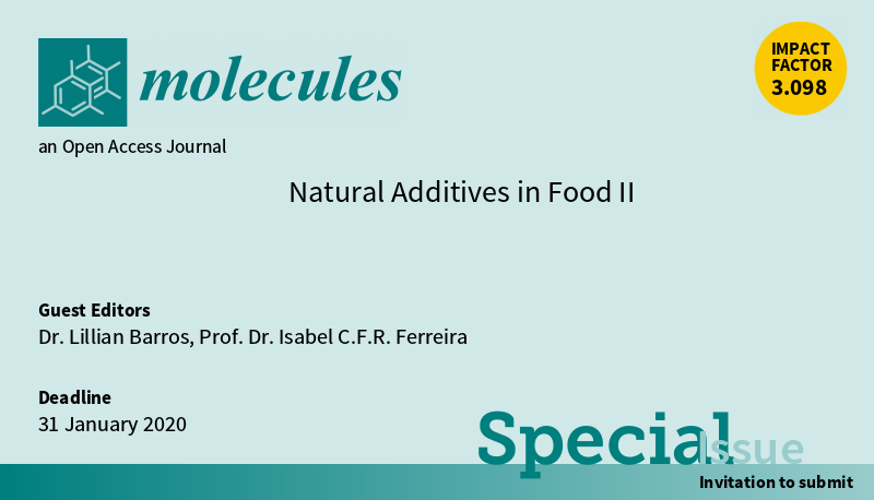 Molecules_MDPI's tweet image. 📢 New Special Issue Open for Submissions: Natural Additives in Food II
✏️ Guest edited by Dr. Lillian Barros and Prof. Dr. Isabel C.F.R. Ferreira
🔗 mdpi.com/si/26423
📌 #NaturalAdditives #ExtractionProcedures #ChemicalCharacterization #FunctionalFoods