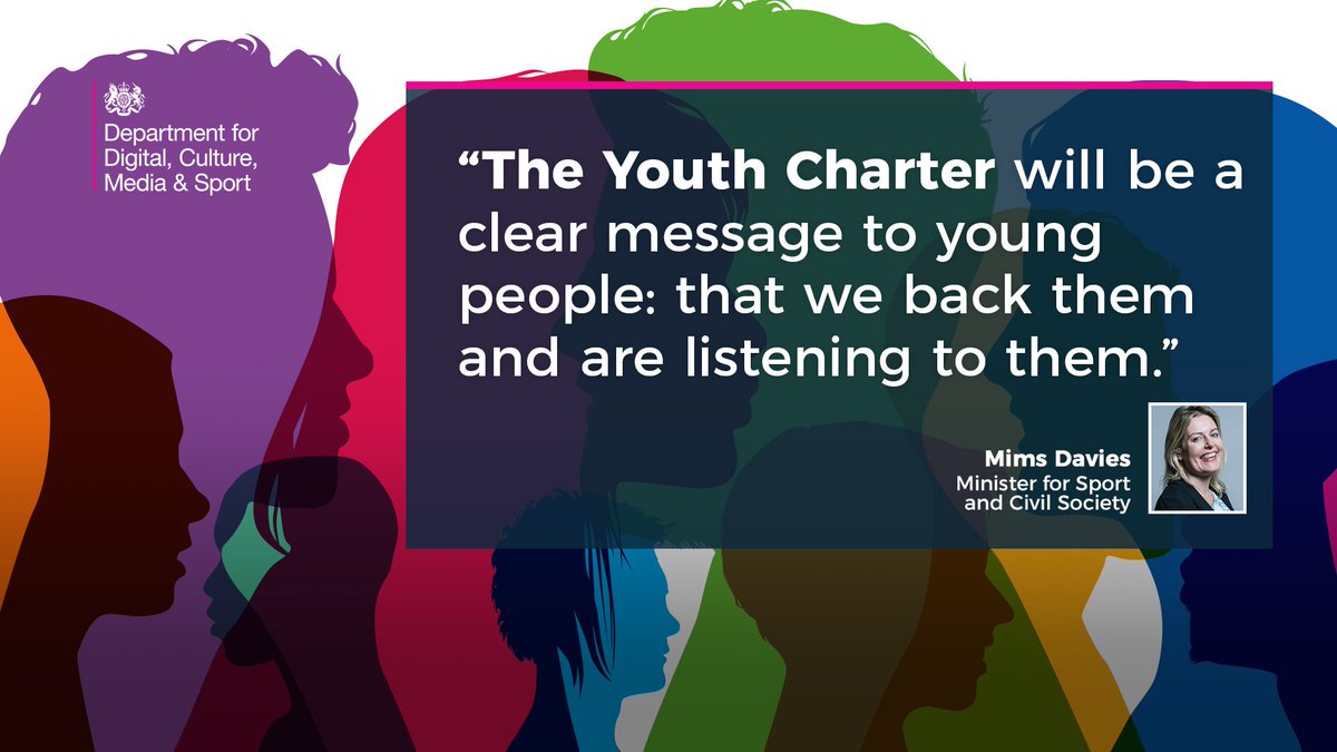 '@mimsdavies announces the Youth Charter during #DCMSPQs: 'I am delighted to announce that Government will develop a Youth Charter to support young people over the next generation and beyond.' pic.twitter.com/3qbWFHZBwX