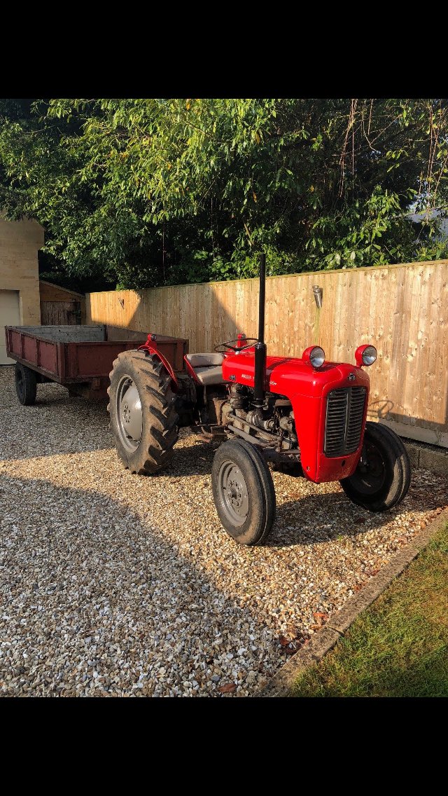 CarCrimeCop's tweet photo. Stolen Massey Ferguson 35 tractor. Taken from Martock Somerset 324XUN. Not many of these about especially in this condition. Please keep an eye out for it. https://t.co/ogXcQICAVT