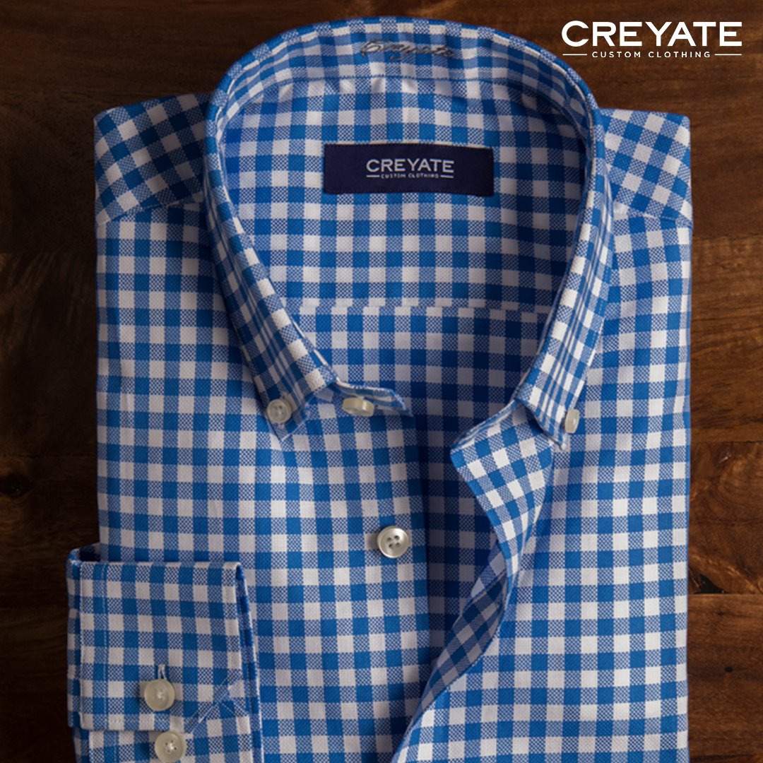 Creyate's tweet photo. It’s got the winning streak. Our button-down gingham sport shirt. In 100% natural cotton. Always gets the better of the heat.
#creyate #customclothing #menswear #shirts #gentlemen #golfers #gingham #checks #menstyle #mensfashion #sports #mensootd #ThursdayThoughts https://t.co/X9lJDw1fVY
