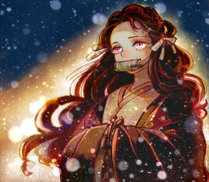 駒（まこえすと）さんがTwitterに投稿した竈門禰豆子(鬼滅の刃)のイラスト。