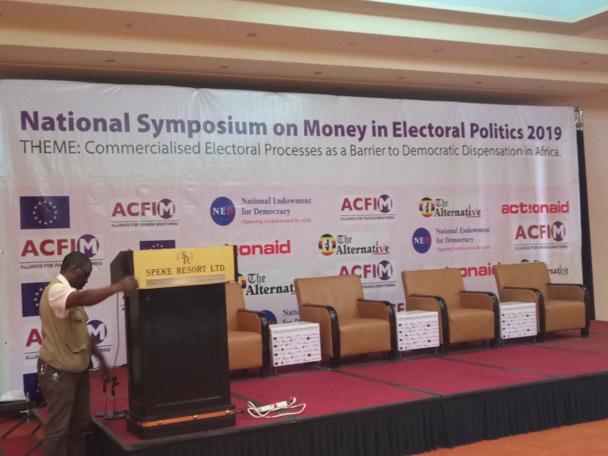 Sambannz's tweet image. Check-in @spekeresort for @AcfimUg&apos;s National Symposium on Money in Electoral Politics 2019.
#UgElectionMoney 
#CampaignFinanceReforms