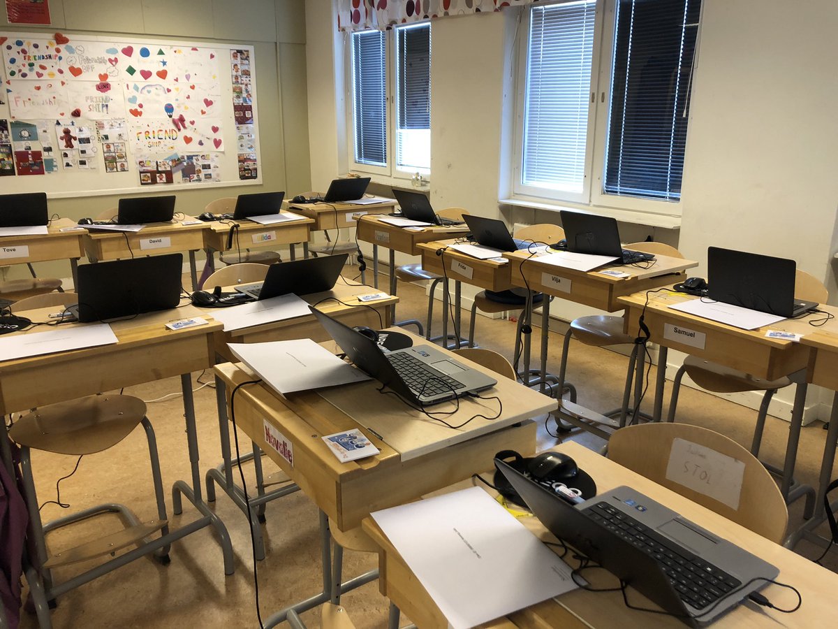 Riggat och klart för #eTIMMS åk 4 - viktigt deltagande i internationell studie om undervisning och lärande @SMKlasser <a href="/KosmosKid/">Mattias Lundqvist</a> <a href="/sandfjord/">Maria Simpson Sandfjord</a> #solskol