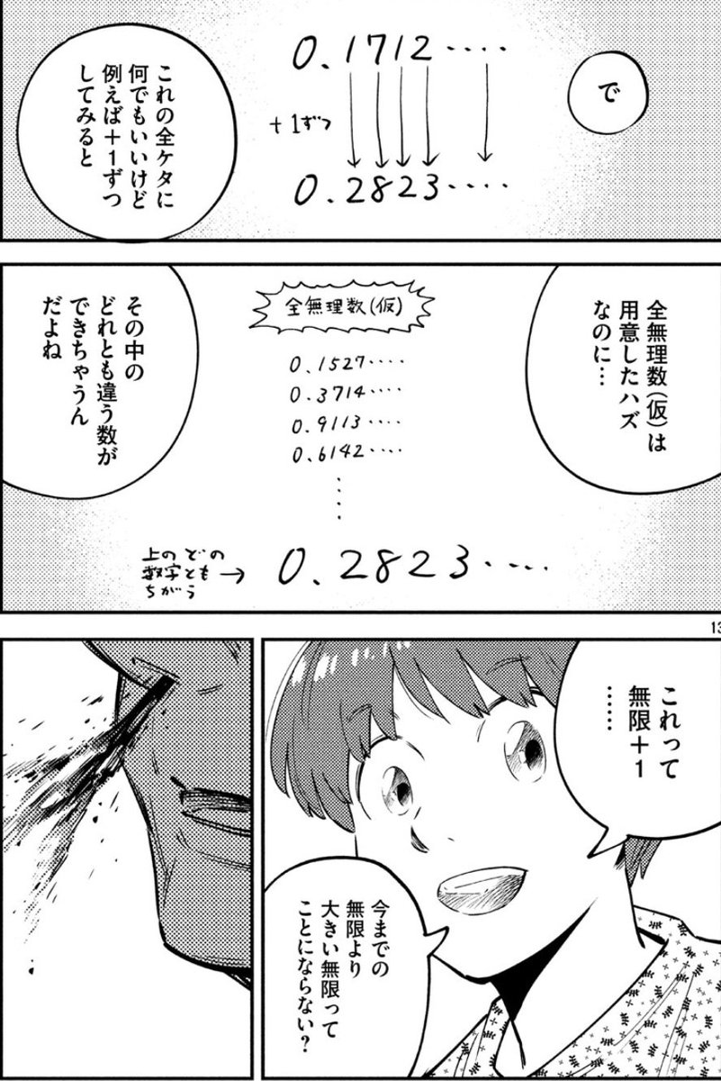 めかじき Na Twitteru 今週の はじめアルゴリズム 三原和人 は 小学生のはじめ君がカントールの対角線論法を自力で編み出して 指導者ウチダが鼻血を吹き出す話