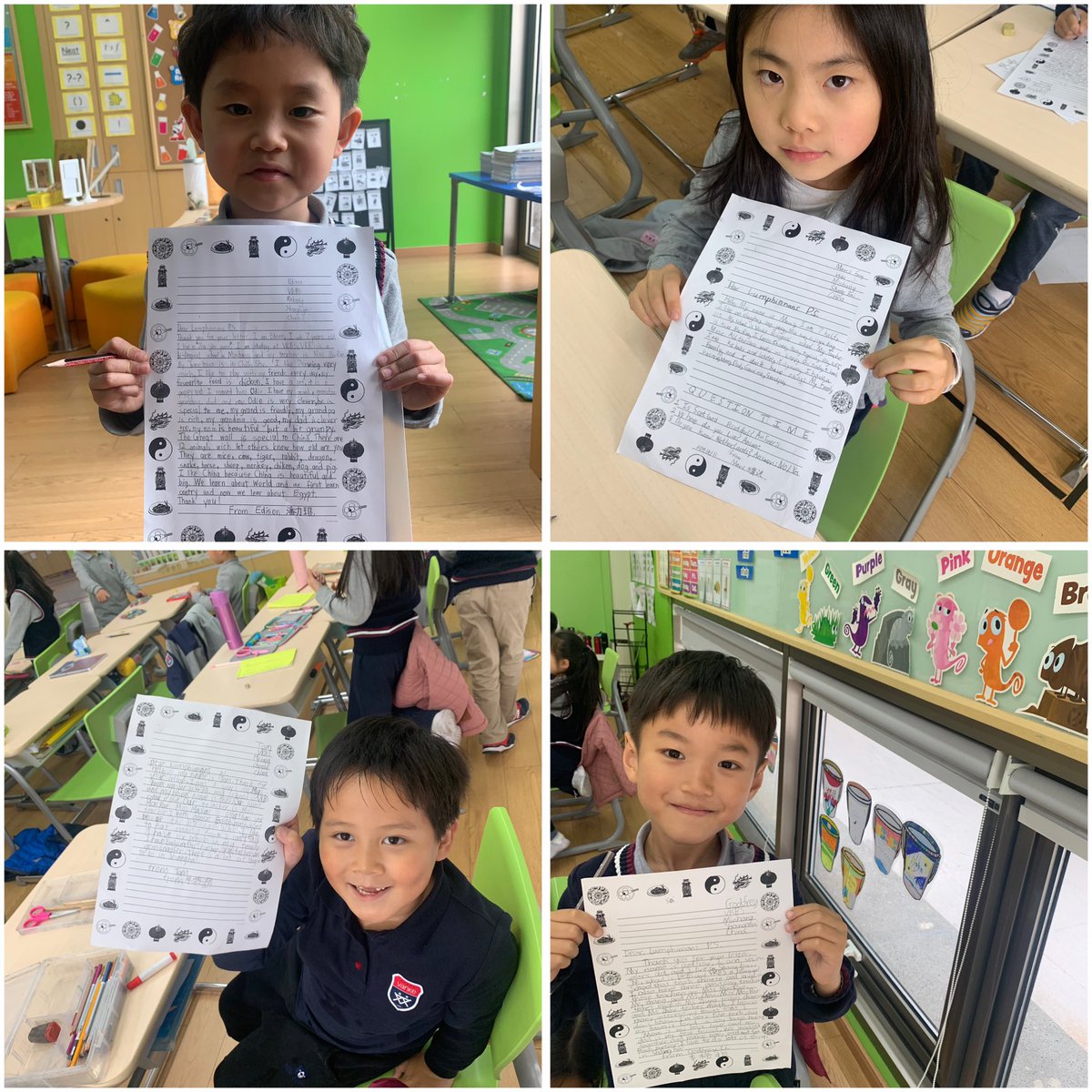 🌟 International Impact🌟 

P4/5 wrote letters to children in Shanghai 🇨🇳 

Today Miss Ferguson delivered the letters and they have written back to the class in Scotland 🏴󠁧󠁢󠁳󠁣󠁴󠁿 

👀Look at the joy on the kids faces! 

#writingforapurpose #internationalconnections #culturalexperiences