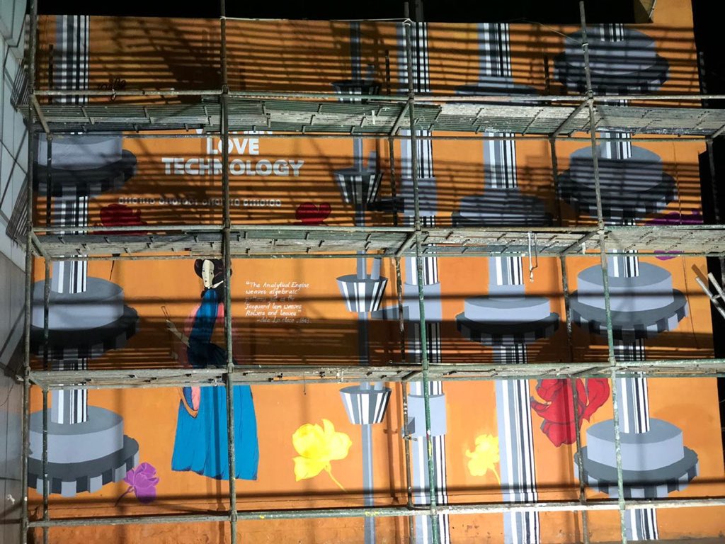 BengaluruNift's tweet image. Sneak peep, who is that on the wall? Technology? Flowers? Machine?
#bydesignnotdefault #mural #wallnuts #wallart #niftbydesign