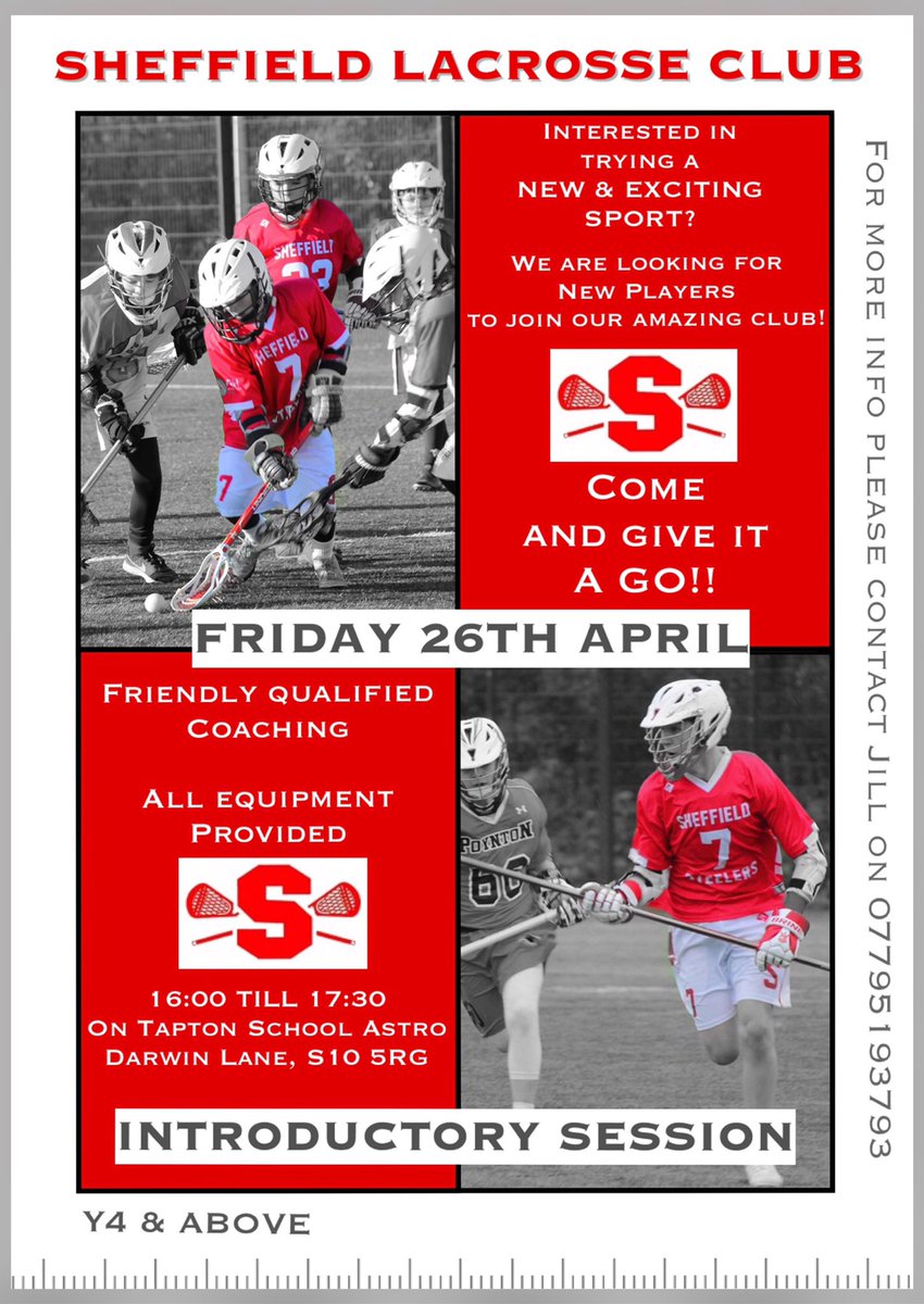 A fantastic sport - come &amp; give it a go! Free Session (Y4 &amp; Above) 🥍<a href="/BXYH/">Hunters Bar School</a> @WestwaysPrimary <a href="/WalkleyPrimary/">Walkley Primary School</a> <a href="/stmaryceprimary/">St. Mary's Sheffield</a> <a href="/GreystonesPri/">Greystones Primary</a>  @EcclesallPri <a href="/MylnhurstSport/">MylnhurstSport</a> <a href="/westbournians/">Westbourne School</a> <a href="/BirkdaleSchool/">Birkdale School</a>