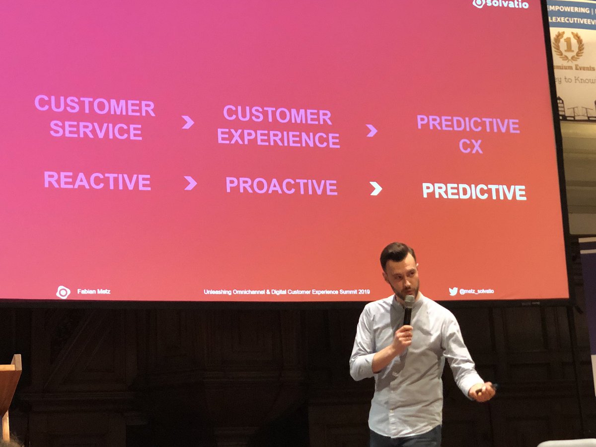 The evolution of #cx by <a href="/metz_solvatio/">Fabian Metz</a> from reactive to predictive. But all requires #data as the oil of the #digital industry. #unleashomni #unleashcx