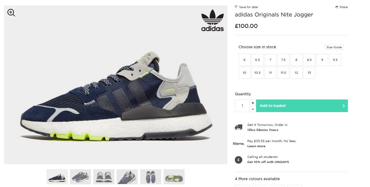 Adidas nite shop jogger jd