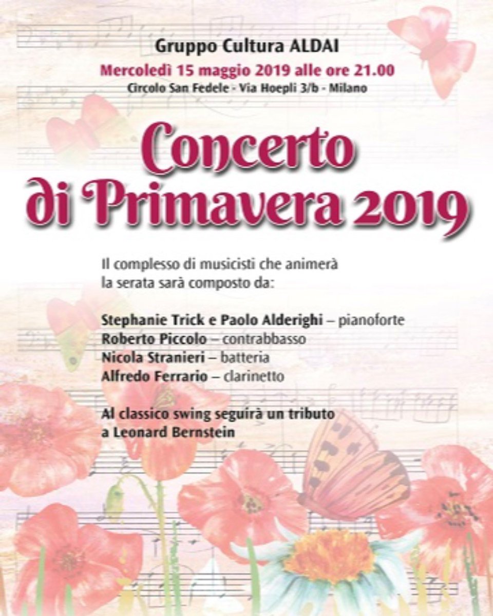 Manca circa un mese al Concerto di Primavera di ALDAI-Federmanager! Ti aspettiamo mercoledì 15 maggio alle ore 21 presso il Circolo San Fedele. Ingresso libero fino ad esaurimento posti ↓