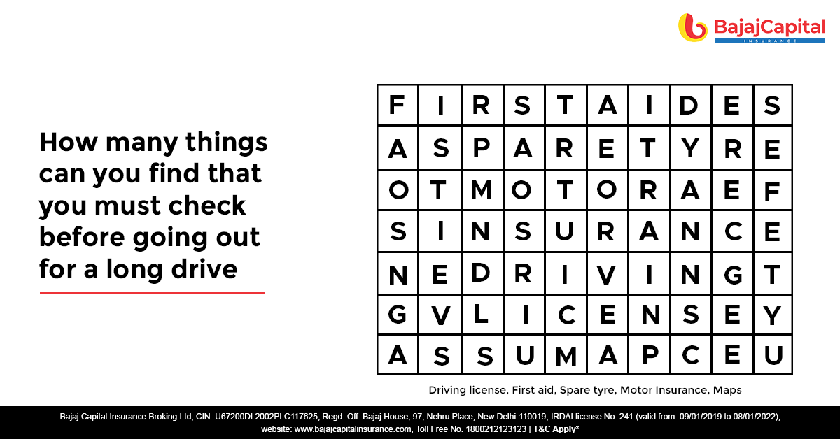 Bajaj_Insurance's tweet photo. List down in the comments section below the must have things, one must ensure before driving. #ChooseBetter https://t.co/zZrzRohGMs