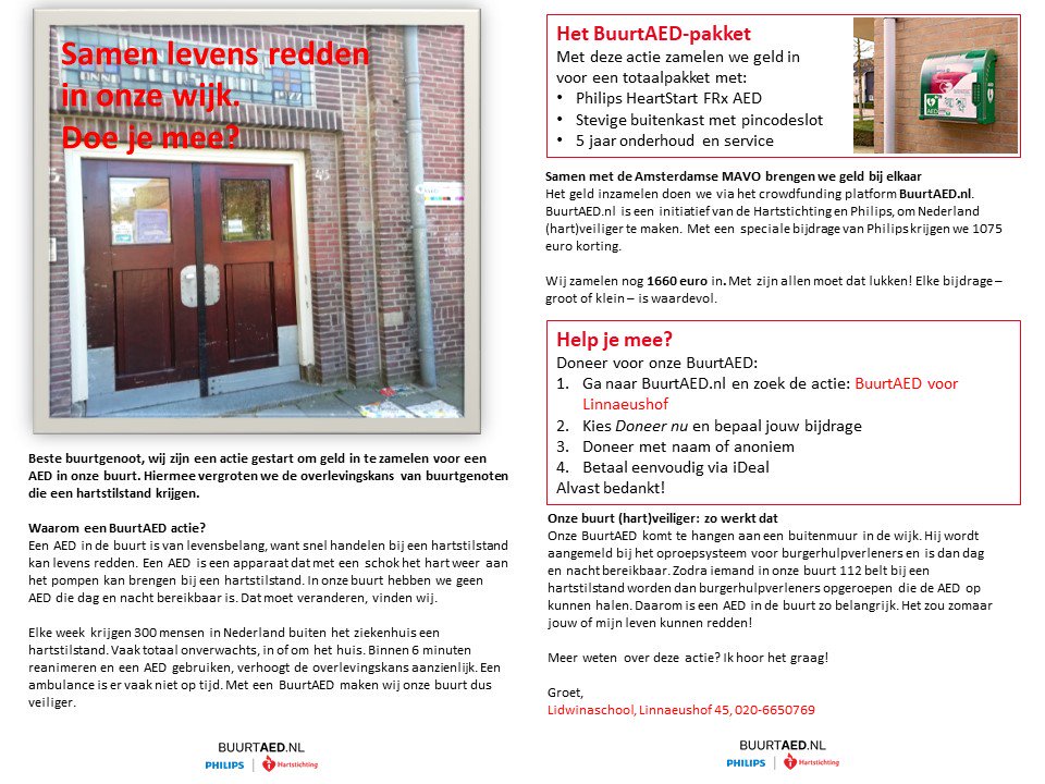 Samen levens redden in onze wijk. Doe je mee? #BuurtAed