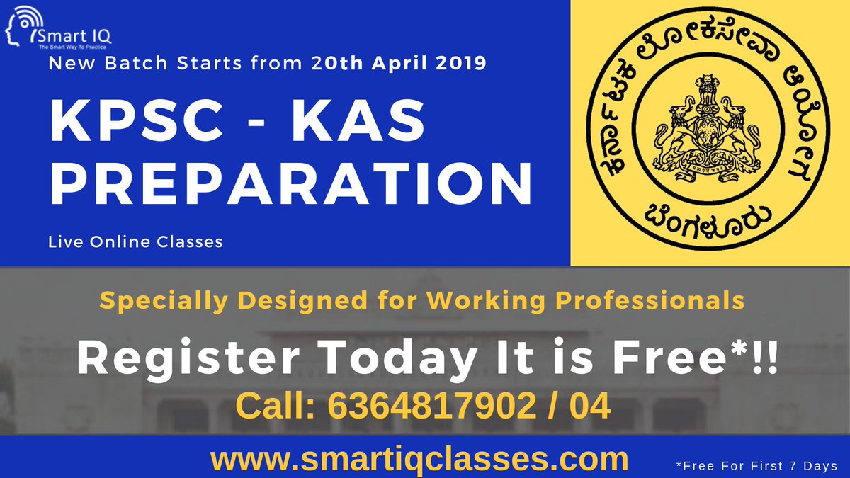 CodeFruxTechs's tweet image. KPSC - KAS anouncement is expected shortly.
Start your preparation from Today with SmartIQ Classes.
Try if for Free! For registration visit
smartiqclasses.com