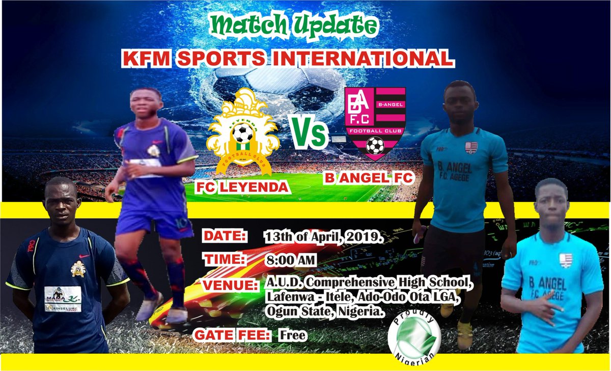 FCLeyenda_NG's tweet image. #2DaysCountDown to the match between FC Leyenda Vs B-Angel Football Club of Agege @OurHomeGround #AUDComprehensiveHighSchool #13/04/2019 @8:00AM  #FootballWithoutBorders #KFMSportsInternational #Aspire4Greatness #FCLeyenda @MotorikFC @ballandthecity @DFCSTC @DFCSTC @BAngelFC