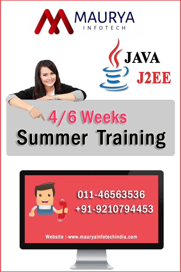 minfisolution's tweet image. 6 Weeks #JavaSummerTraining @mauryamit24 in #New_Delhi
for free demo Call us - +91-9210794453
mauryainfotechindia.com
#Javatraining #JobAssistance #ItTraining #Javacourse #Javadeveloper #Javaclasses