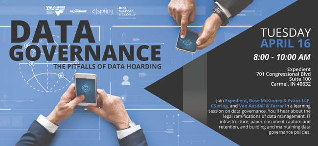 Our own Brian Courtney, CEDS will be speaking at the Data Governance Event in Carmel, Indiana next Tuesday April 16th hosted by our partners at Expedient. Registration is still open. Click here for more information:  buff.ly/2uZodfZ #datagovernance #
