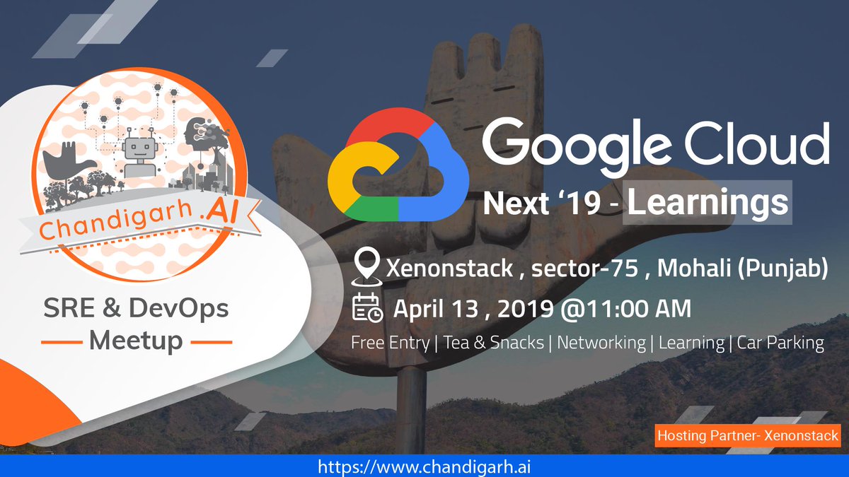 chandigarhai's tweet photo. We are hosting #GoogleCloudNext '19 Leanings #meetup by bringing together subject matter experts from tech industry to  deliver insights on technologies like AI, security, and many. Click on the link below to sign up.#Chandigarh #GoogleCloud #devopsmeetup 
https://t.co/jGQd9uqtxN https://t.co/uu3K5KAgbx
