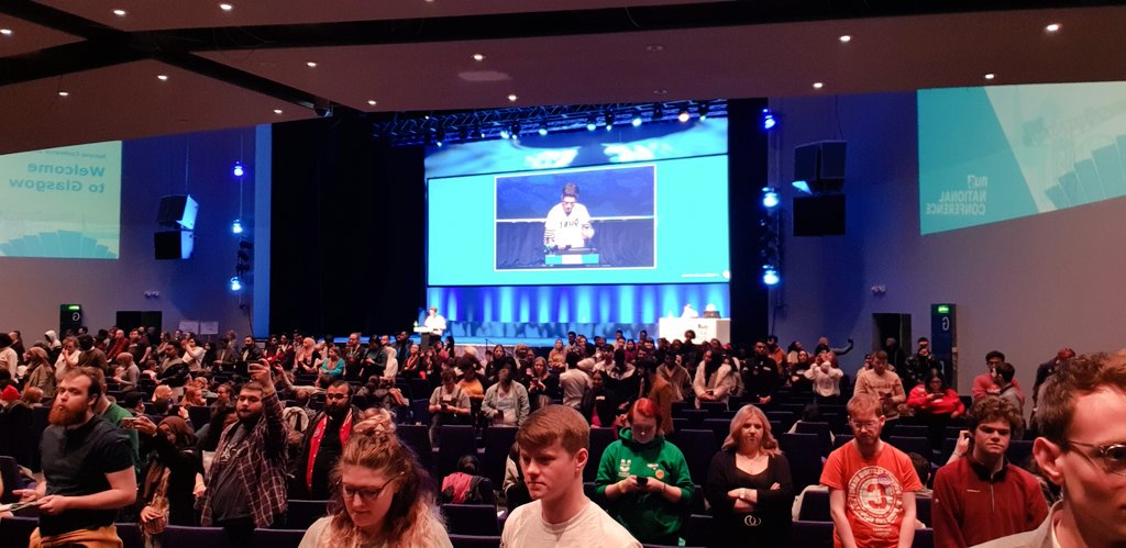 #Facists are not welcome. They get no platform to speak and even if they do, the most they will get to see are our backs. Disgusting to see people with indications of hate speech #NUSNC19 #NUSConference #solidarity AGAINST Hatred.  Proud of everyone who stood up in solidarity x