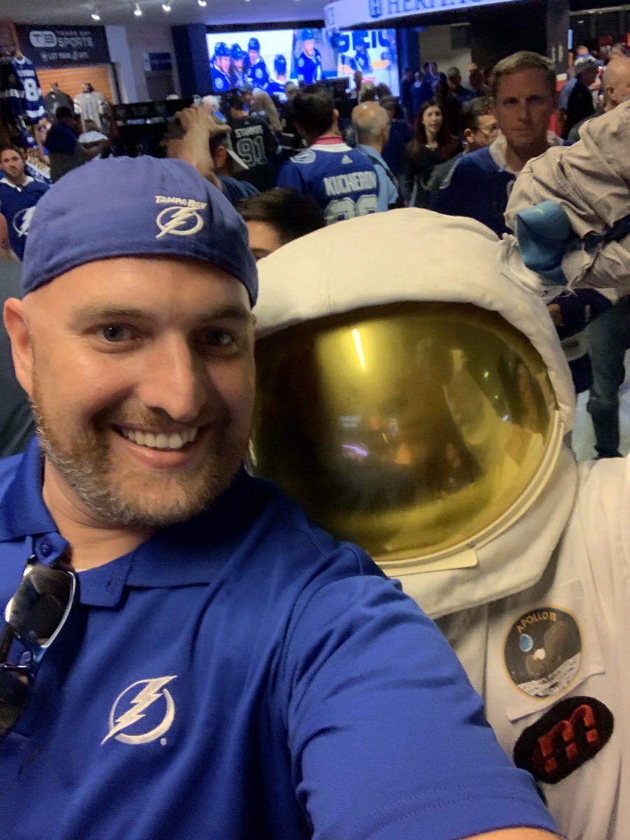 Ran into <a href="/TrueRocketman/">Rocketman</a> last night at the #GoBolts game. #StanleyCup