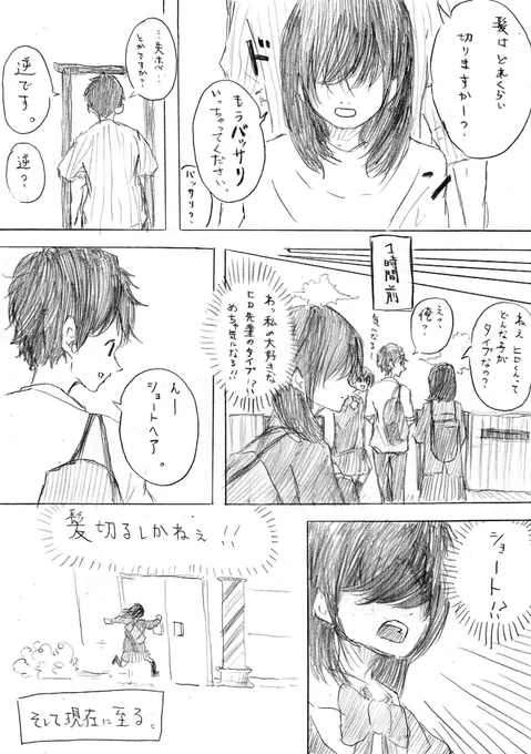 恋をしてばっさり髪の毛を切った女子
#ショートカットの日 