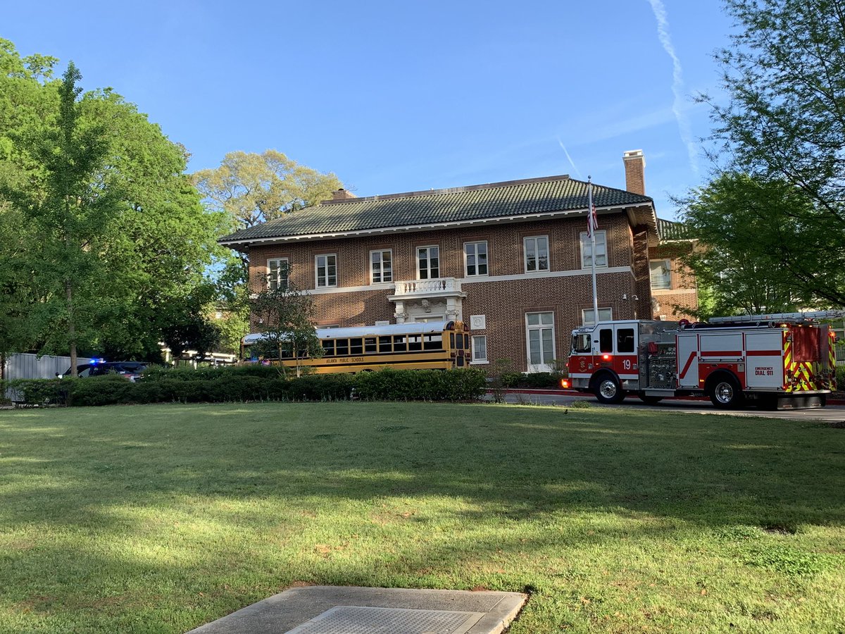 APS school bus involved in hit and run accident near Springdale Park Elementary on Ponce. No students injured. Police on scene investigating and bus looks like minimal damage and pulled into school