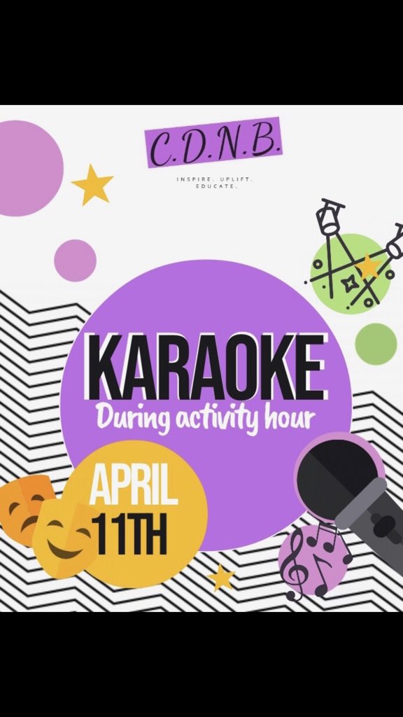 CDNB_ODU's tweet photo. come out and sing your hearts out with CDNB TODAY during activity! 💜 https://t.co/LfOgbQDKND
