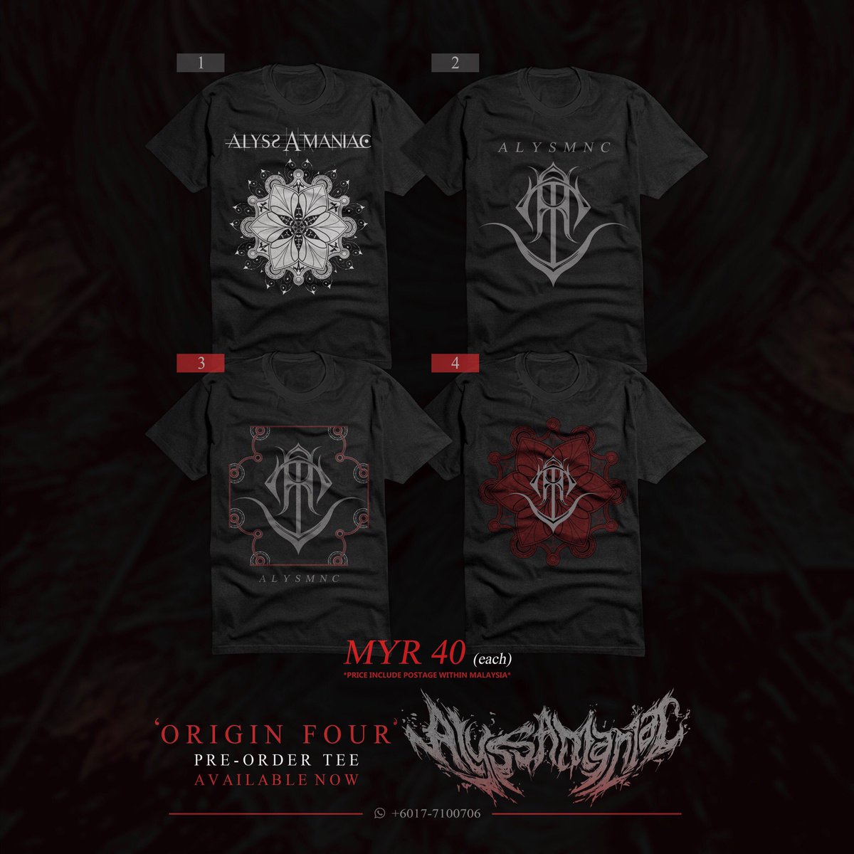 ‘ORIGIN FOUR Tee’ 

We will open for pre-order starting TODAY. Closing date for this order is on Sunday, 14 April 2019.

To purchase, kindly contact our Whatsapp : +6017-7100706 
+6017-7370653