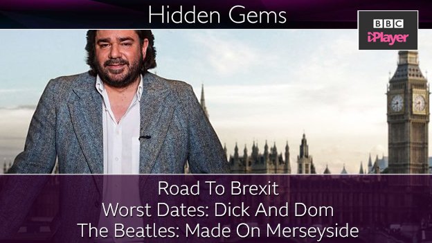 AboutTheBBC's tweet image. Have you seen these #HiddenGems yet? Join @porksmith on the #RoadToBrexit, find out about @DicknDom's #WorstDates and find out about the place that made The Beatles in #MadeOnMerseyside. bbc.in/2KnIQwG