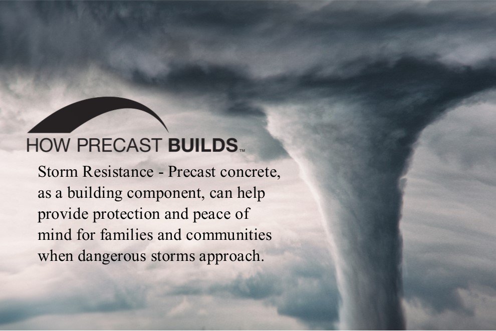 It's Severe Weather Awareness Week in Minnesota and Wisconsin.  Did you know that #precast #concrete, as a building component, can help provide protection and peace of mind for families and communities when dangerous storms approach?  #HowPrecastBuilds