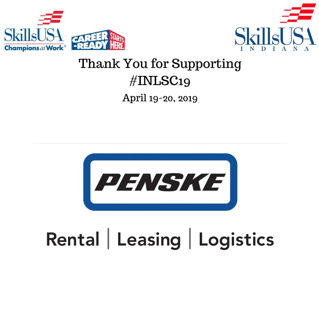 SkillsUSA_IN's tweet photo. Thank you Penske for partnering with us for this year's State Conference! Penske Truck Rental @pensketruck
#skillsusa #INLSC19 #Indiana #Hoosier #skillsusa #skillsusaindiana #cte #youth #students #championsatwork #INLSC19 #votechworks #penske #automotive #market https://t.co/UftE9ubVjl
