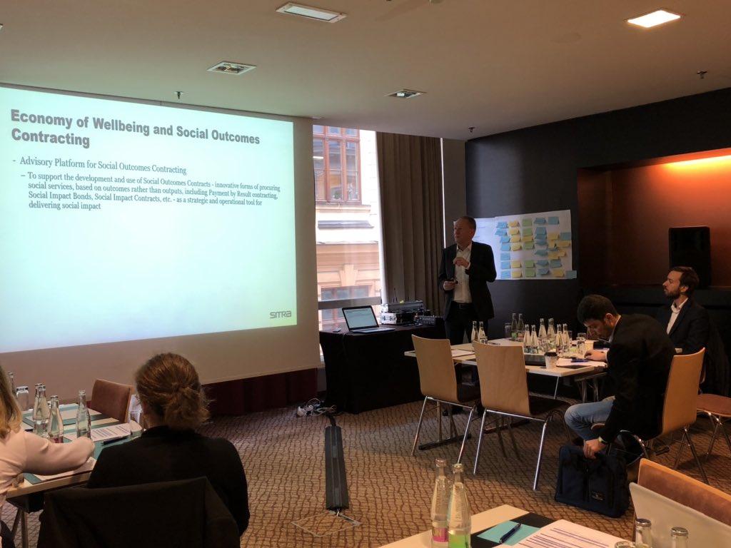 ElliJarv's tweet photo. @MikaPyykko shared SIB updates from Finland and how outcomes contracting is promoted among EU countries. https://t.co/HWDIz9B0Mq