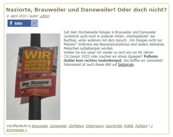 dierechtebund's tweet photo. #Pulheim und unsere Wahlplakate: Viel Aufregung um nichts und Anfrage im Stadtrat!
#DieRechte #Europawahl #Europawahl2019 #EP2019
https://t.co/Dsr9WFjueU https://t.co/gp7gUNaOdF