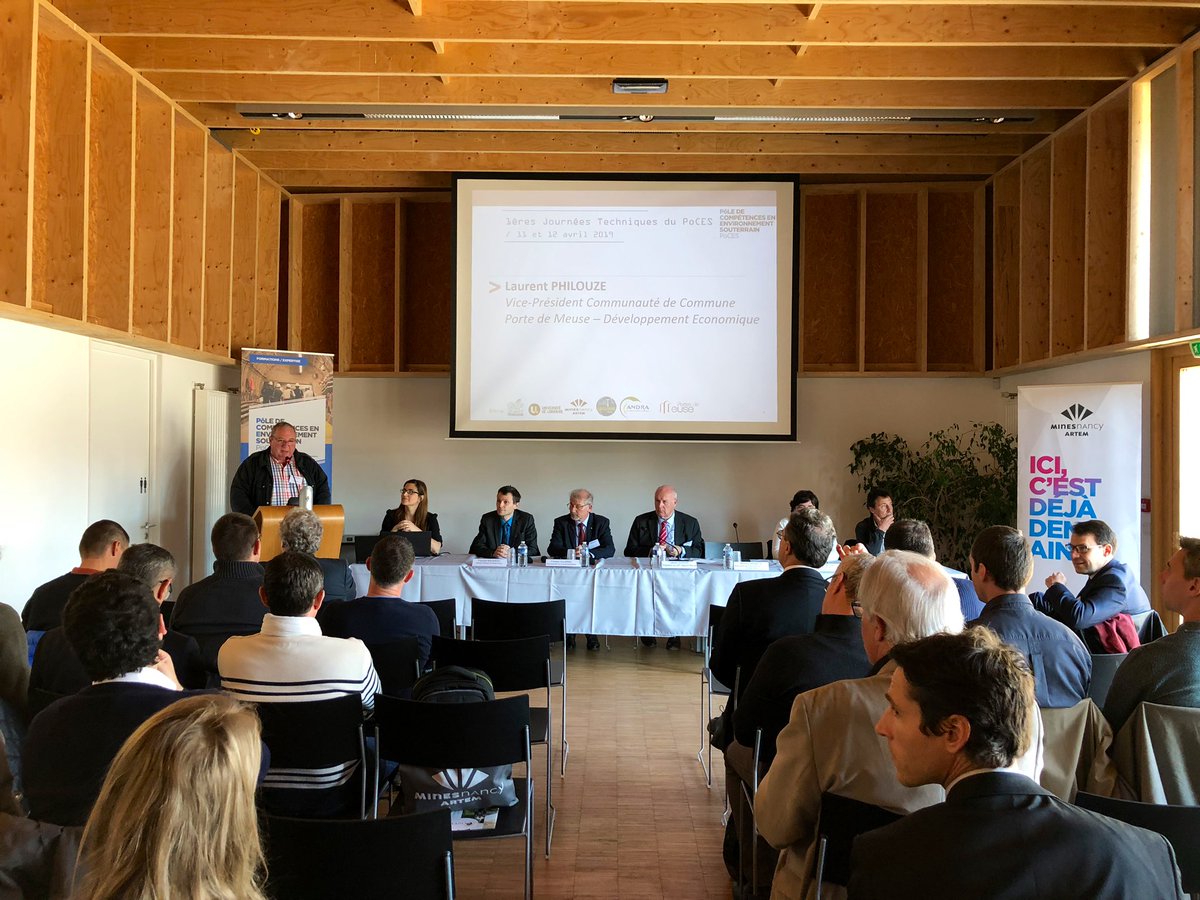 MinesNancy's tweet photo. Lancement des premières journées techniques du #PoCES avec l’intervention de @Andra_France, #GIPObjectifMeuse, #codecomPorteDeMeuse, #MinesNancy, @geolnancy, @Univ_Lorraine, #LEMTA, #societedugrandparis https://t.co/qcyn7MLYIo