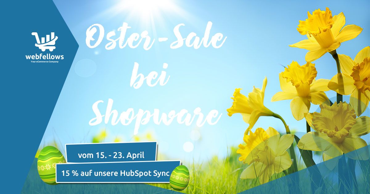webfellowsDE's tweet photo. Verpassen Sie nicht den #Oster- #Sale im @shopware Community Store! Auch wir von #webfellows haben ein ganz besonderes Angebot für Sie: Sichern Sich sich vom 15. - 23. April ganze 15 % auf unsere Shopware-Schnittstelle "HubSpot Sync"! Das ideale Tool um Ihr #CRM zu optimieren! https://t.co/s5eGdkhSMO