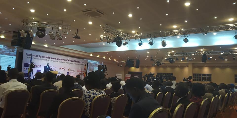 pmldailynews's tweet image. HAPPENING NOW: National Symposium on Money in Electoral Politics 2019&quot; at Speke Resort under the theme: Commercialized Electoral Processes as a barrier to Democratic Dispensation in Africa.

Prof.PLO Lumumba giving the key note.
#CampaignFinanceReforms #UgElectionMoney