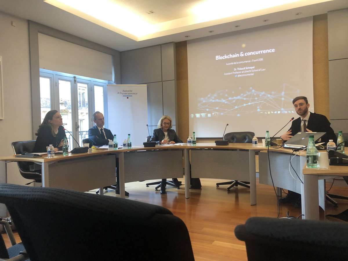 Passionnant atelier à <a href="/Adlc_/">Autorité de la Concurrence</a>  ce matin sur Blockchain &amp; Concurrence, avec <a href="/lauredlr/">Laure de La Raudière</a>, <a href="/IsabelleDeSilva/">Isabelle de Silva</a>, @LeConcurrential, <a href="/emmanuelcombe/">Combe Emmanuel</a> et <a href="/EVandenhende/">Elodie Vandenhende</a>