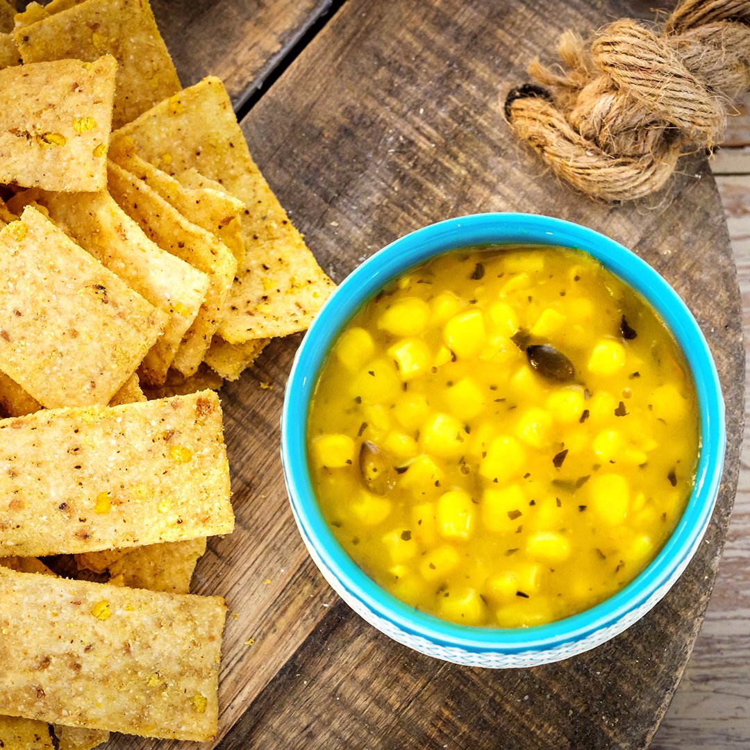 Introducing our Street Corn Relish - a must for any celebration where you’re feeding a crowd. The Peruvian Amarillo chilli offers a spicy kick whilst the chunky pumpkin seeds keep the relish grounded with their savoury taste. The sweet taste of summer in a jar. #chipsanddip