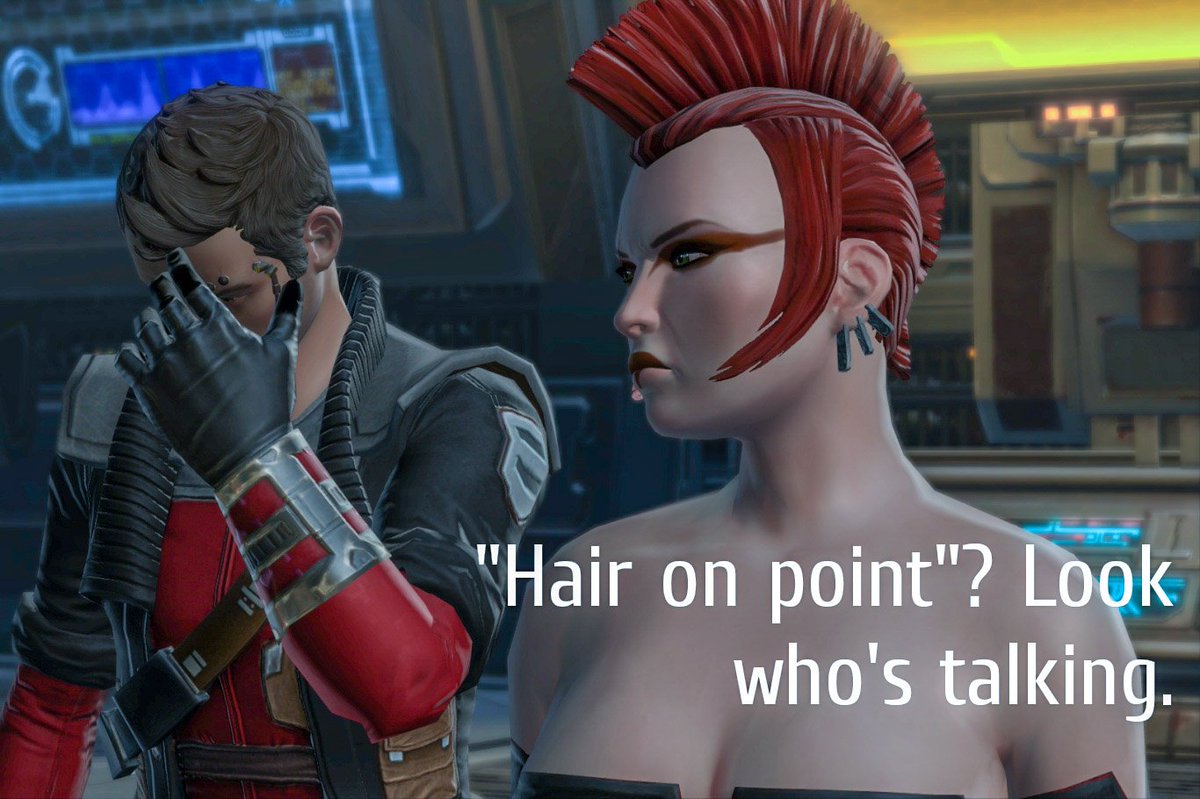 KelliehWildcat's tweet photo. #swtor #swtormemes #theronshan #captainbrightjewel #theriggslegacy #swtorfamily #idiotspy #smugglerette https://t.co/61F2eGKMQx